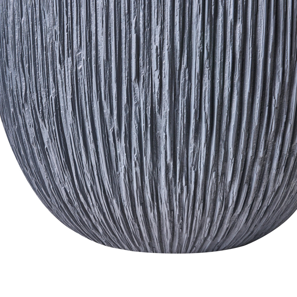 Vaso da fiori grigio Fioriera rotonda in fibra di argilla per uso interno ed esterno 42 x 42 x 39 cm Decorativa Design moderno Soggiorno Giardino
