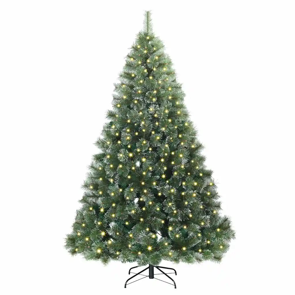 Albero di Natale artificiale con 300 LED Verde 240 cm PE e PVC