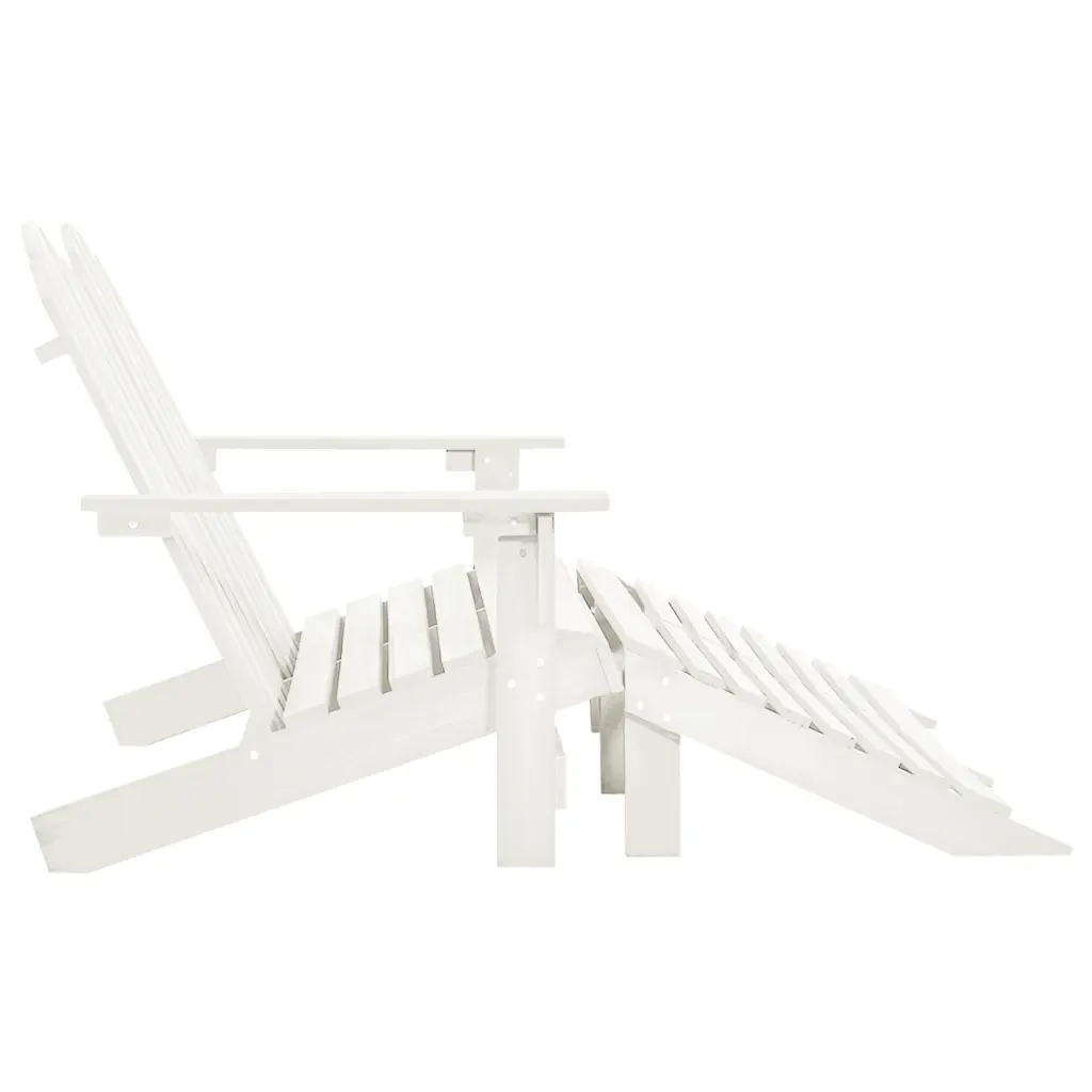 Sedia da Giardino a 2 Posti con Pouf in Legno di Abete Bianca 315909
