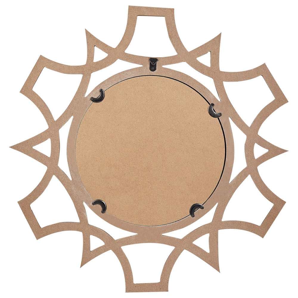 Specchio da parete legno chiaro MDF impiallacciato ø 60 cm Rotondo Decorativo Fatto mano Pezzo arredo Stile scandinavo