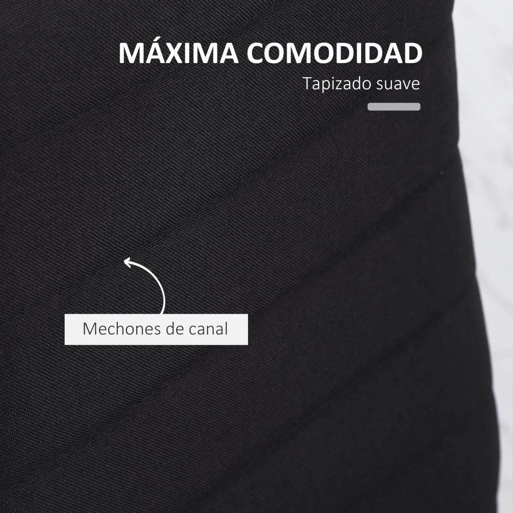 Set 4 Sedie da Pranzo Imbottite in Lino con Gambe Metallo ¨C Zephmum ¨C Nero 41x50x97 cm