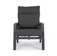 Set 2 Poltrone 72x81x98h cm Reclinabili con Cuscini Kledi Antracite