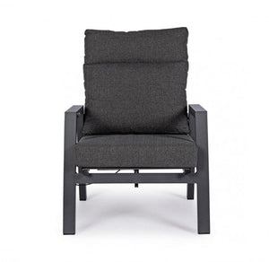 Set 2 Poltrone 72x81x98h cm Reclinabili con Cuscini Kledi Antracite