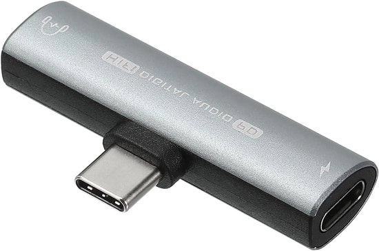 Adattatore USB C a 3,5 mm per cuffie e ricarica rapida 30 W PD - Grigio - Compatibile con smartphone - Adattatore 2 in 1 USB C a Hi-Res 3,5 mm audio HiFi 32 bit, 384 kHz