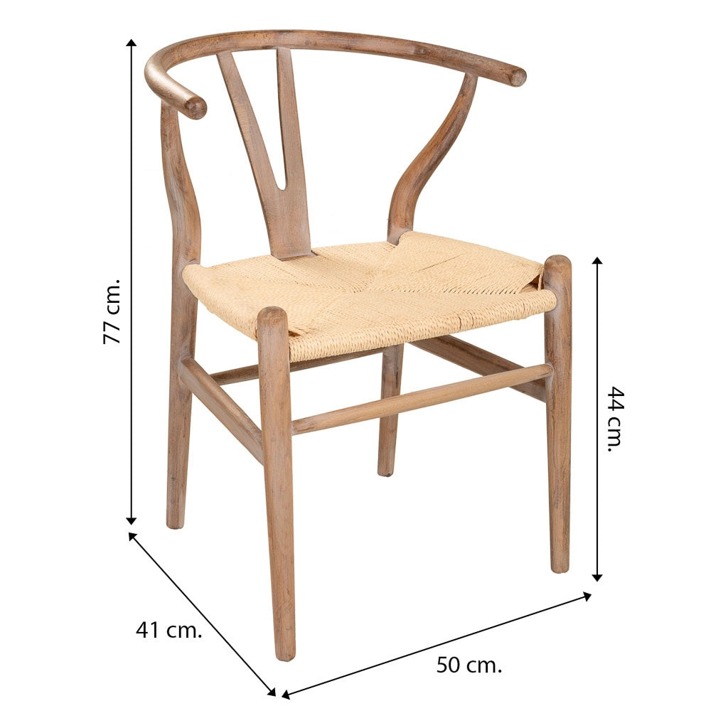 Poltrona in legno marrone 50x41x44/77h