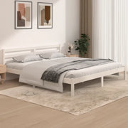 Giroletto-Struttura Letto Bianco in Legno Massello 180x200 cm Super King 747031