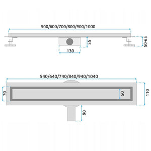 Scarico Lineare Rea Neox Pro Nickiel Brush 90