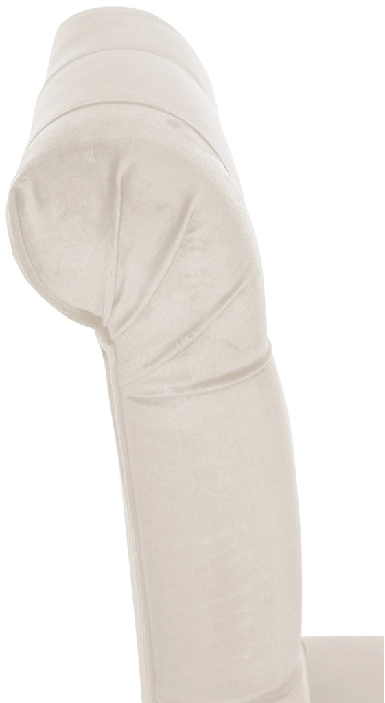 Sedia da cucina Lisburn design Chesterfield crema,Velluto