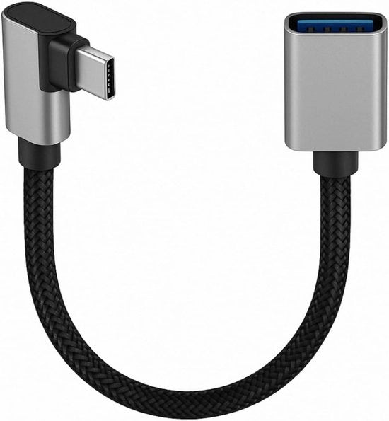 Cavo USB 3.0 con adattatore OTG, 90 gradi, 5 Gbit/s, cavo in nylon - accessorio per smartphone