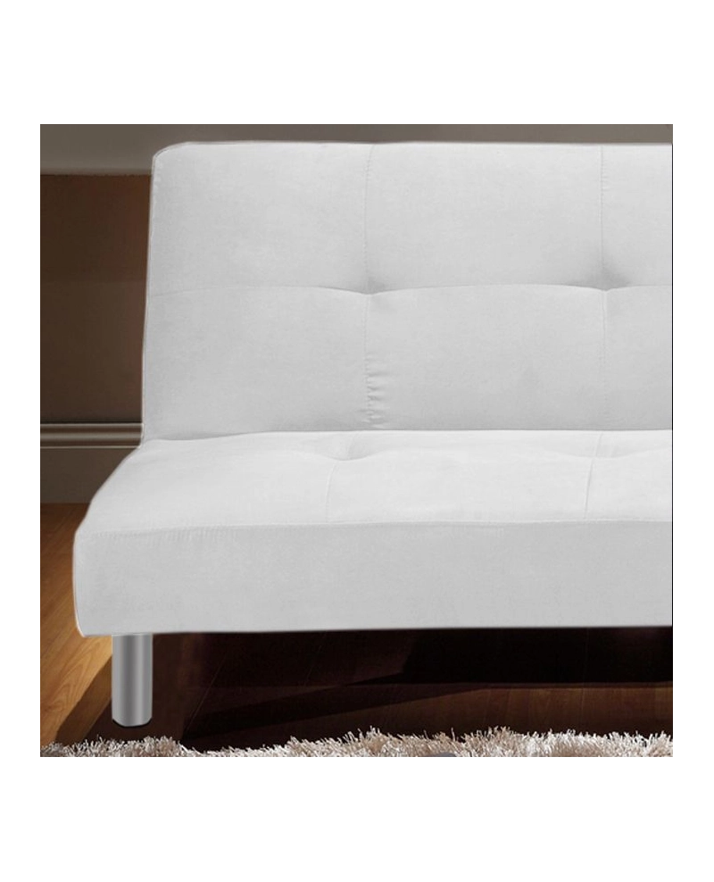 Divano letto 3 posti, reclinabile in microfibra bianco 180 cm Sicorage Soffy