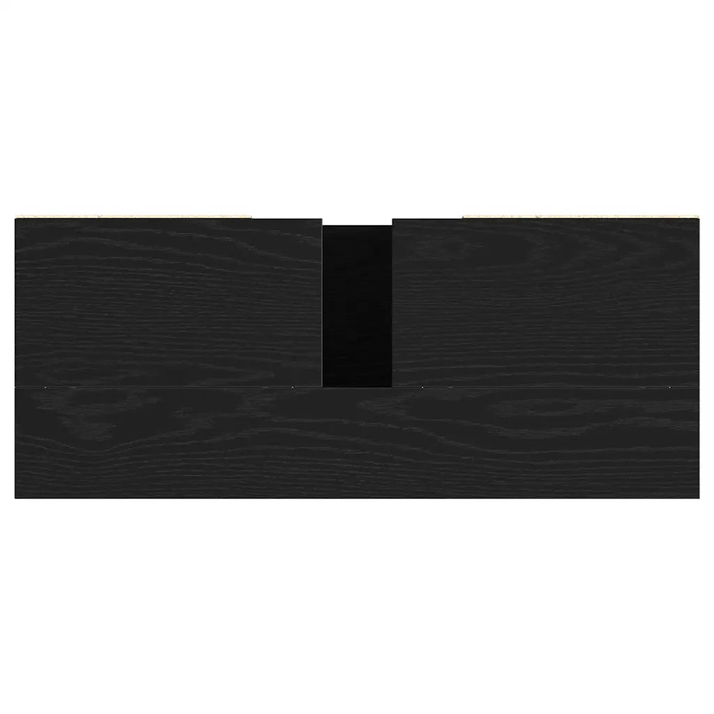 Mobiletto per Lavabo Rovere Nero 80x33x60 cm in Legno Massello 862127