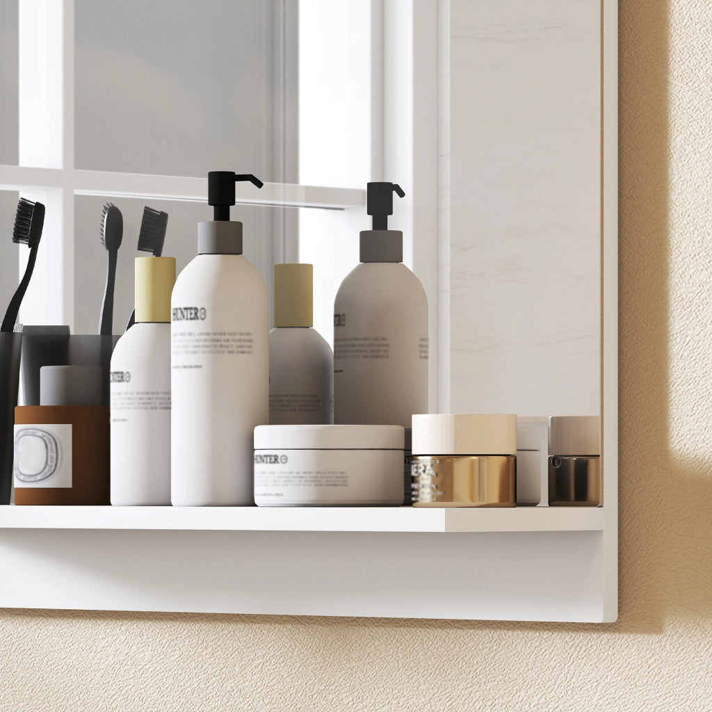 Specchio da bagno con ripiano ¨C zephmum ¨C bianco 50x60 cm