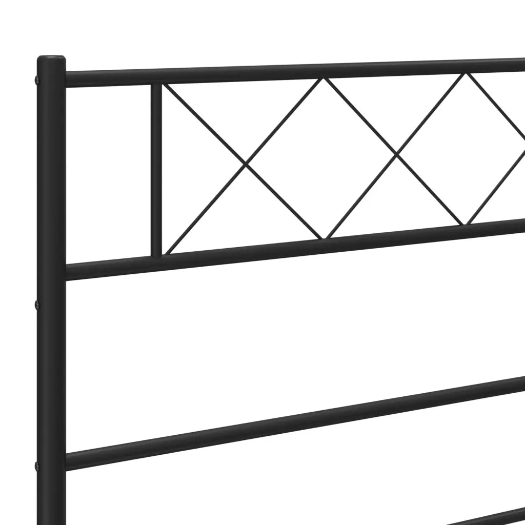 Giroletto con Testiera-Struttura Letto con testiera in Metallo Nero 180x200 cm 503460