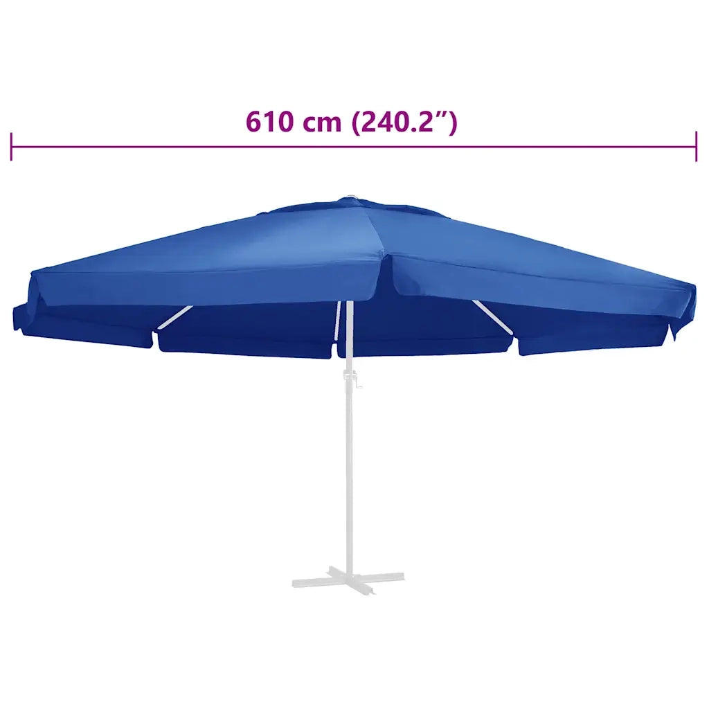 Telo di Ricambio per Ombrellone-Telo sostitutivo per Ombrellone Azzurro 610 cm