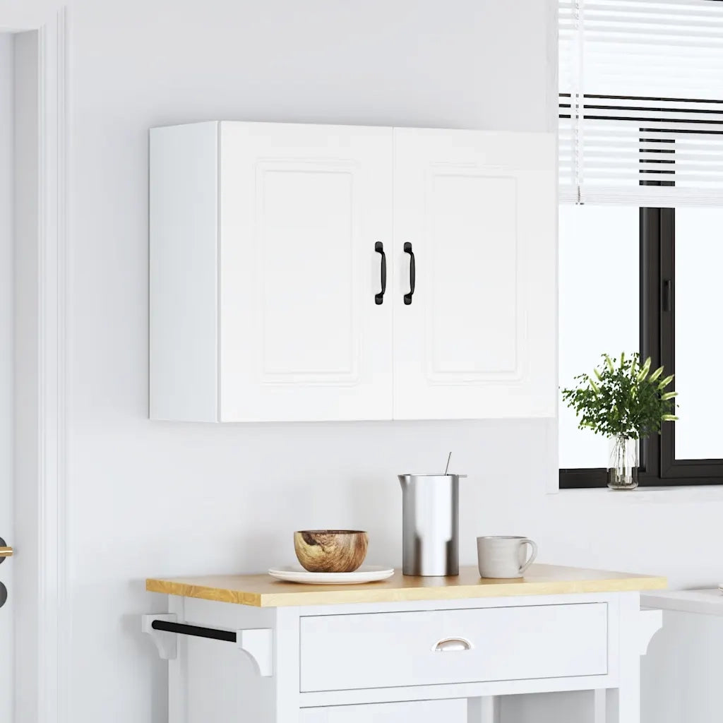 vidaXL Pensile da Cucina Kalmar Bianco in Legno Multistrato