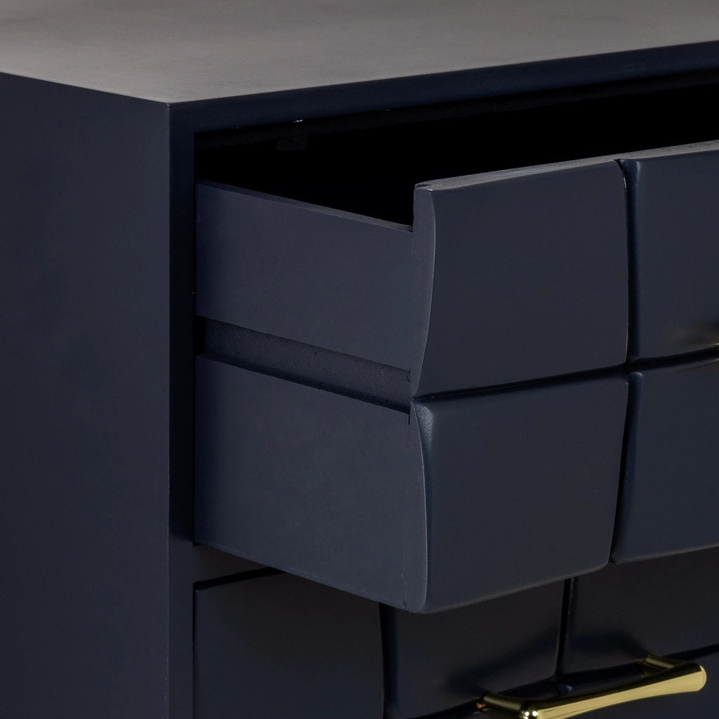 Cassettiera alta in legno nero 44x38x108h cm