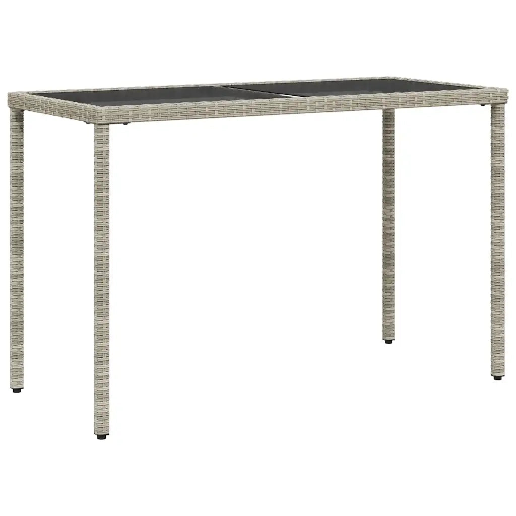 Set Pranzo da Giardino 5pz con Cuscini Grigio Chiaro Polyrattan