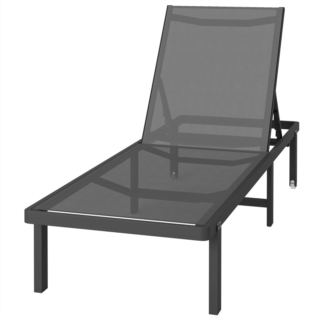 Transat da Giardino con Rotelle ¨C zephmum ¨C Textilene 530g/m2 Grigio Scuro