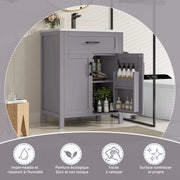 Mobile Bagno con Lavabo Integrato ¨C MINIMAL ¨C Grigio, 2 Ante, Cassetti, 60x46x85