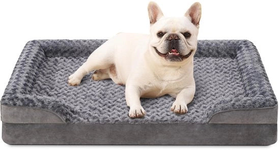 Casa per Piccoli Cani, Ortopedica, Copertura Rimovibile e Lavabile della Base e dei Braccioli, Impermeabile, Bancarella per Cani, Bancarella per Cani, Schienali Elevati, Fondino Antiscivolo, Bancarella per Cani, Grigio