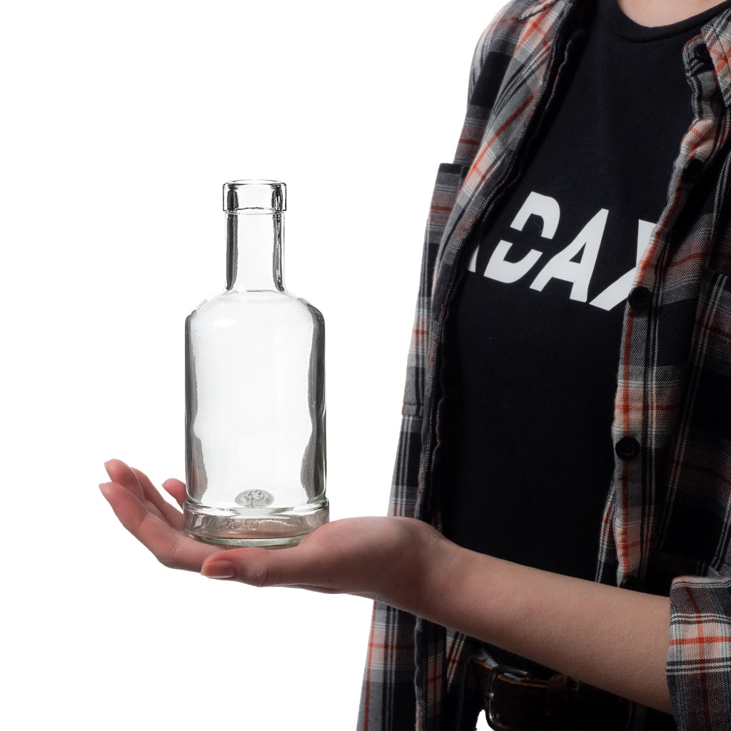 Bottiglie in vetro KADAX Tadek da 250 ml per vino, liquori, distillati clandestini, 50 pezzi con tappo di sughero