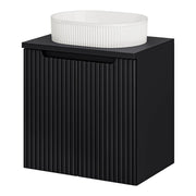 Mobile da Parete Sottolavabo NEWPORT a 2 Ante con Lavabo Ovale 60x71x40 cm - Nero [en.casa]