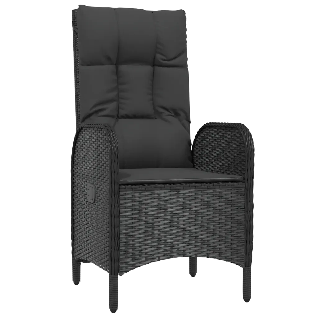 Sedie da Giardino 2 pz in Polyrattan Nero cod mxl 5721