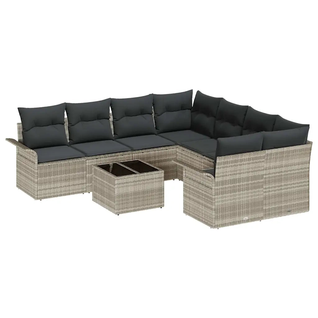 Set Divano da Giardino 9 pcs Grigio chiaro e grigio scuro 3353971