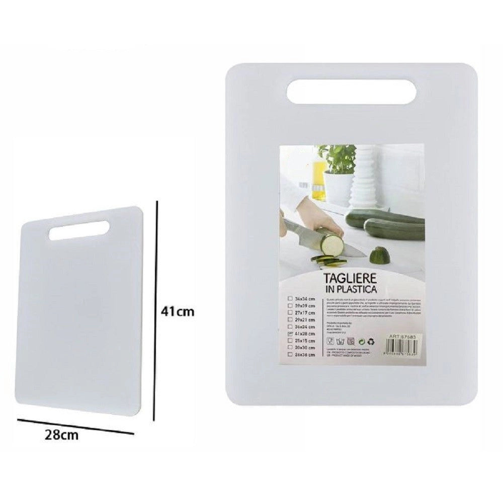 Trade Shop - Tagliere In Plastica Con Manico 41 X 28 Cm Tagliare Verdure Frutta Cucina 67583 -
