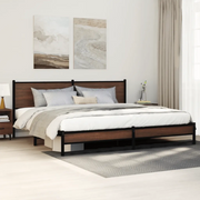 Giroletto senza Materaso in Metallo Rovere Marrone 193x203 cm 3301411