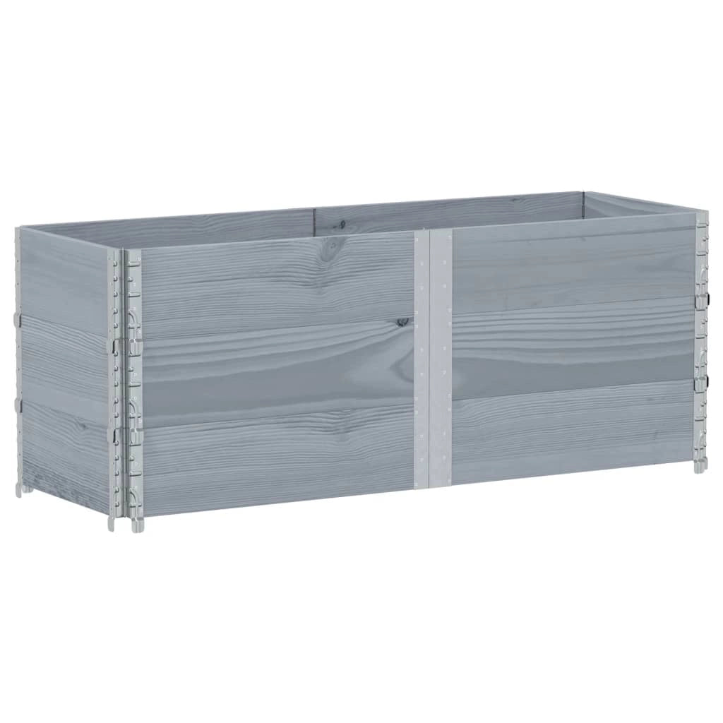 Vassoio per fioriera aiuola rialzata piante fiori terrazza giardino 150 x 50 cm legno massello di pino grigio 02_0037435