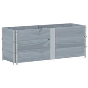 Vassoio per fioriera aiuola rialzata piante fiori terrazza giardino 150 x 50 cm legno massello di pino grigio 02_0037435