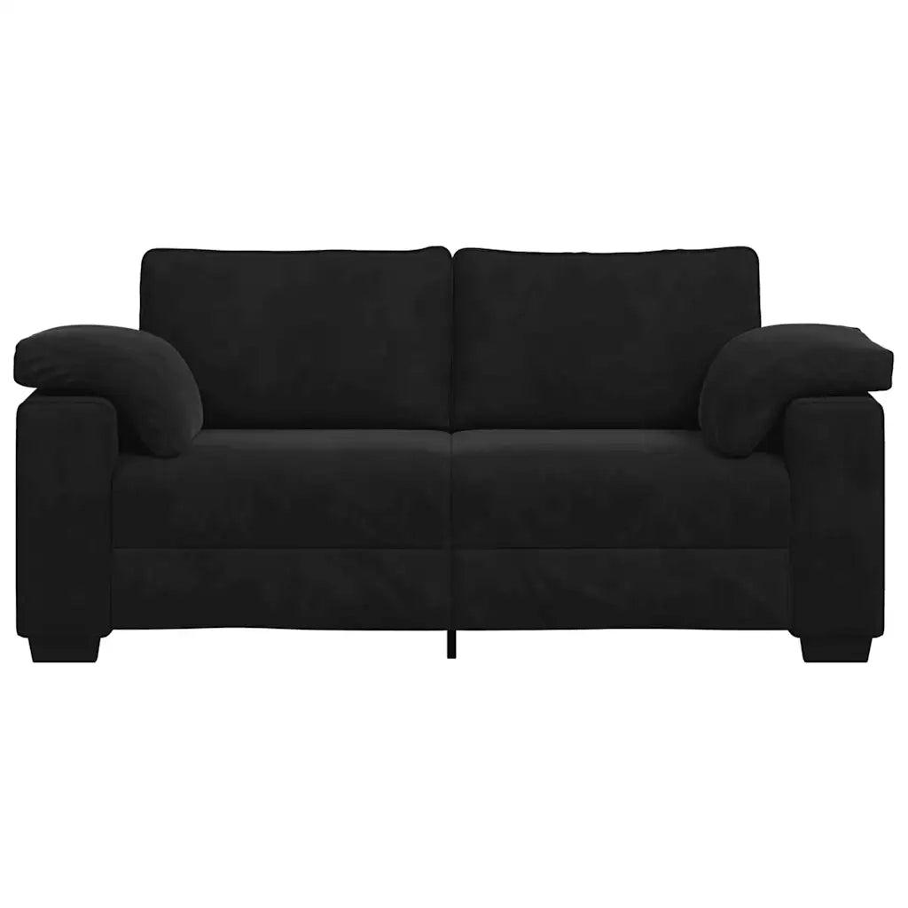 Divano Divanetto Nero 180x77x82 cm in Velluto 4105272