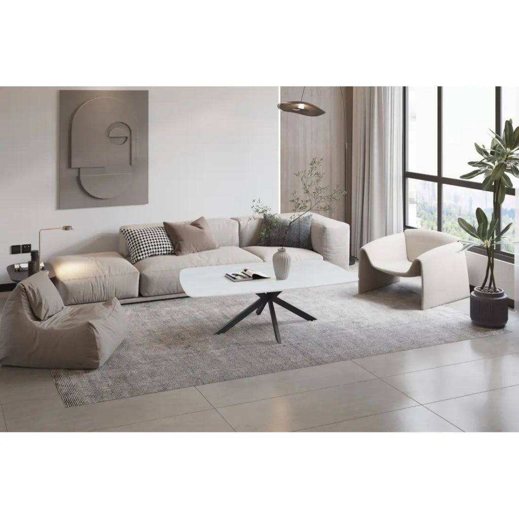 Tavolini ARVENA – Tavolino rettangolare 130x70 cm – 5 colori pietra e marmo – Design contemporaneo