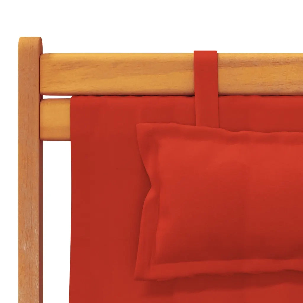 Sedie da Spiaggia Pieghevoli 2 pz in Tessuto Rosso 3214480