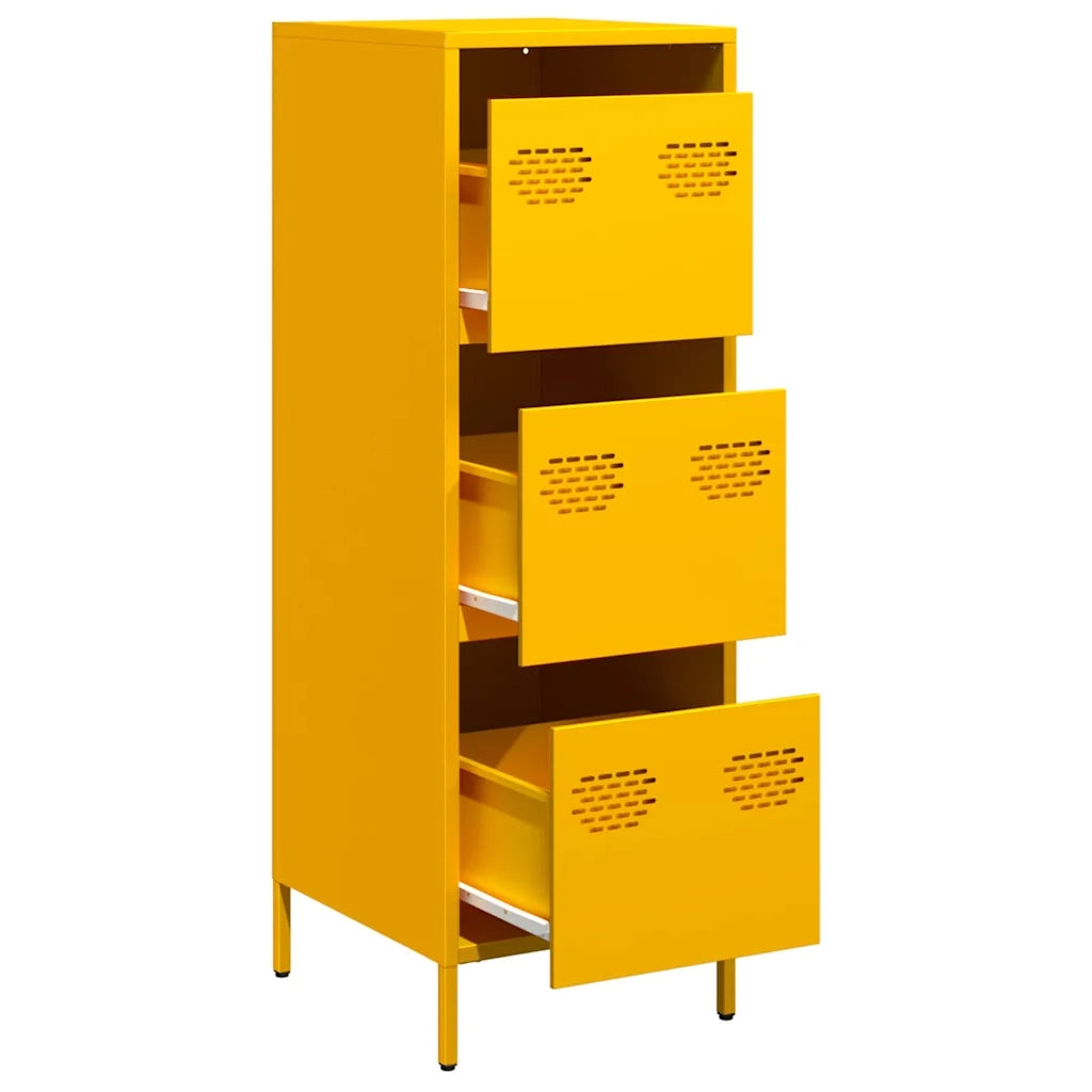 Credenza Giallo Senape 39x35x103,5 cm in Acciaio 851403