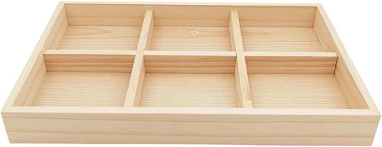 Cassa di archiviazione con 6 compartimenti per calze e mutande - Borsa di archiviazione da scrivania - Cassettiere in legno per ufficio domestico