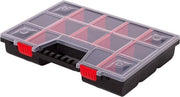Cassa di ordinamento per accessori e piccoli componenti 16 pollici, cassa di ordinamento con contenitori regolabili, 390 x 290 x 65 mm, organizzatore per piccoli componenti con coperchio trasparente
