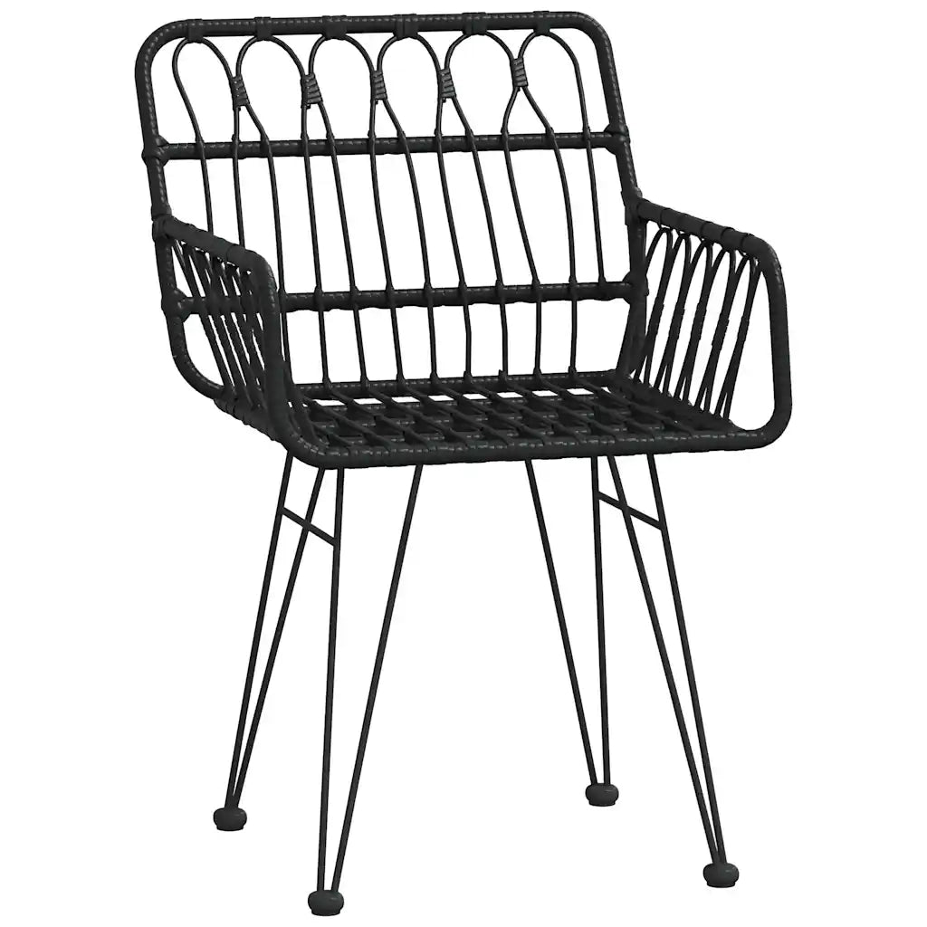Set da Pranzo da Giardino 7 pz Nero in Polyrattan cod mxl 35576