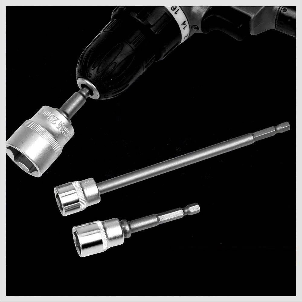 Trade Shop - Kit 6 Adattatori Chiavi A Bussola Quadrate Impatto Percussione 1/4-3/8-1/2" 96033 -