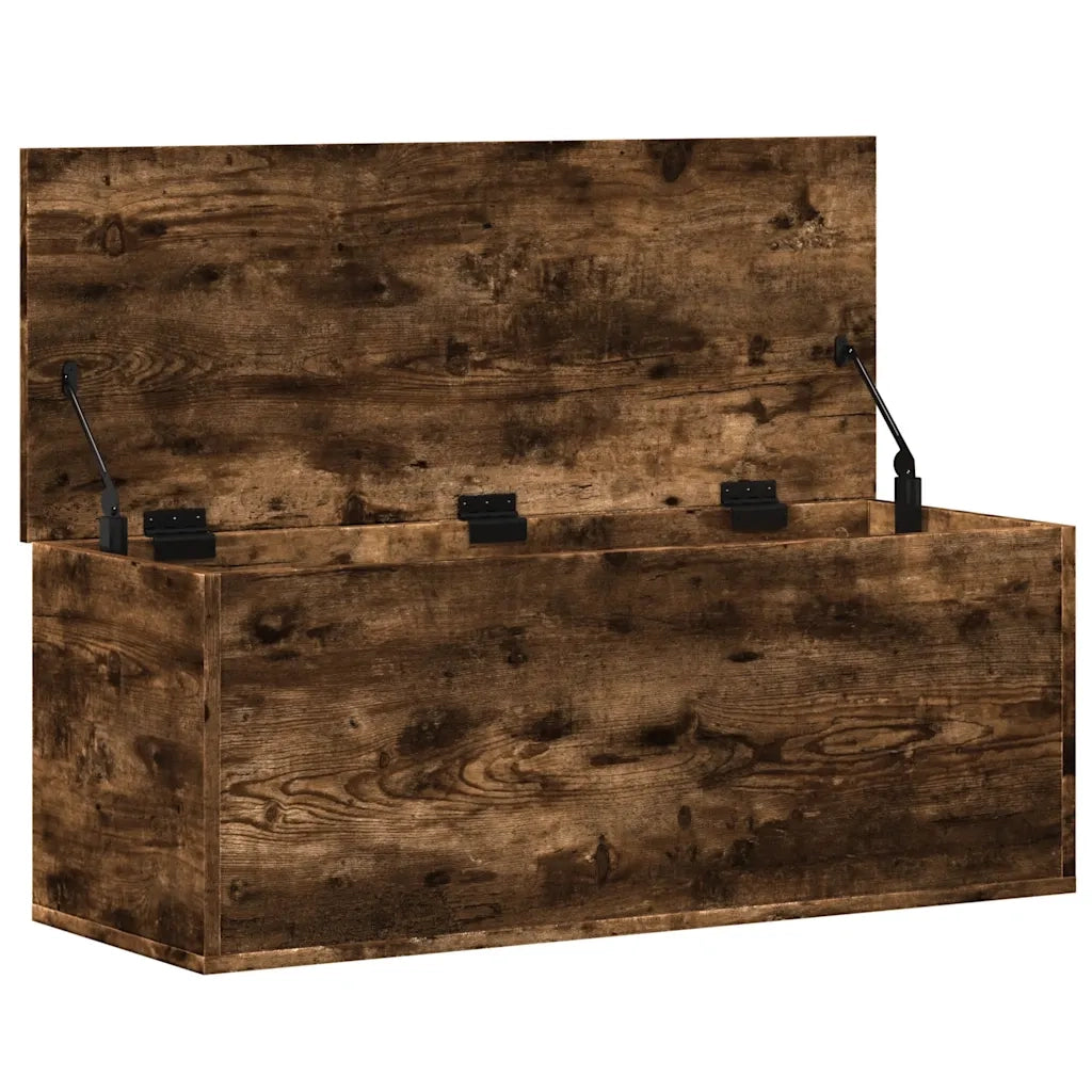 vidaXL Contenitore Portaoggetti Rovere Fumo 90x35x35 cm in Truciolato