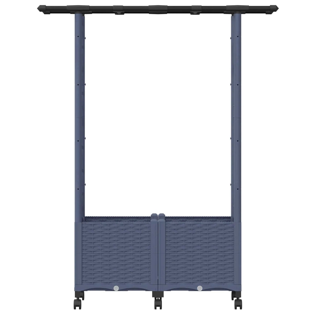 Letto Rialzato con Griglia e Tetto Grigio 124,5 x 40 x 142 cm 3423031