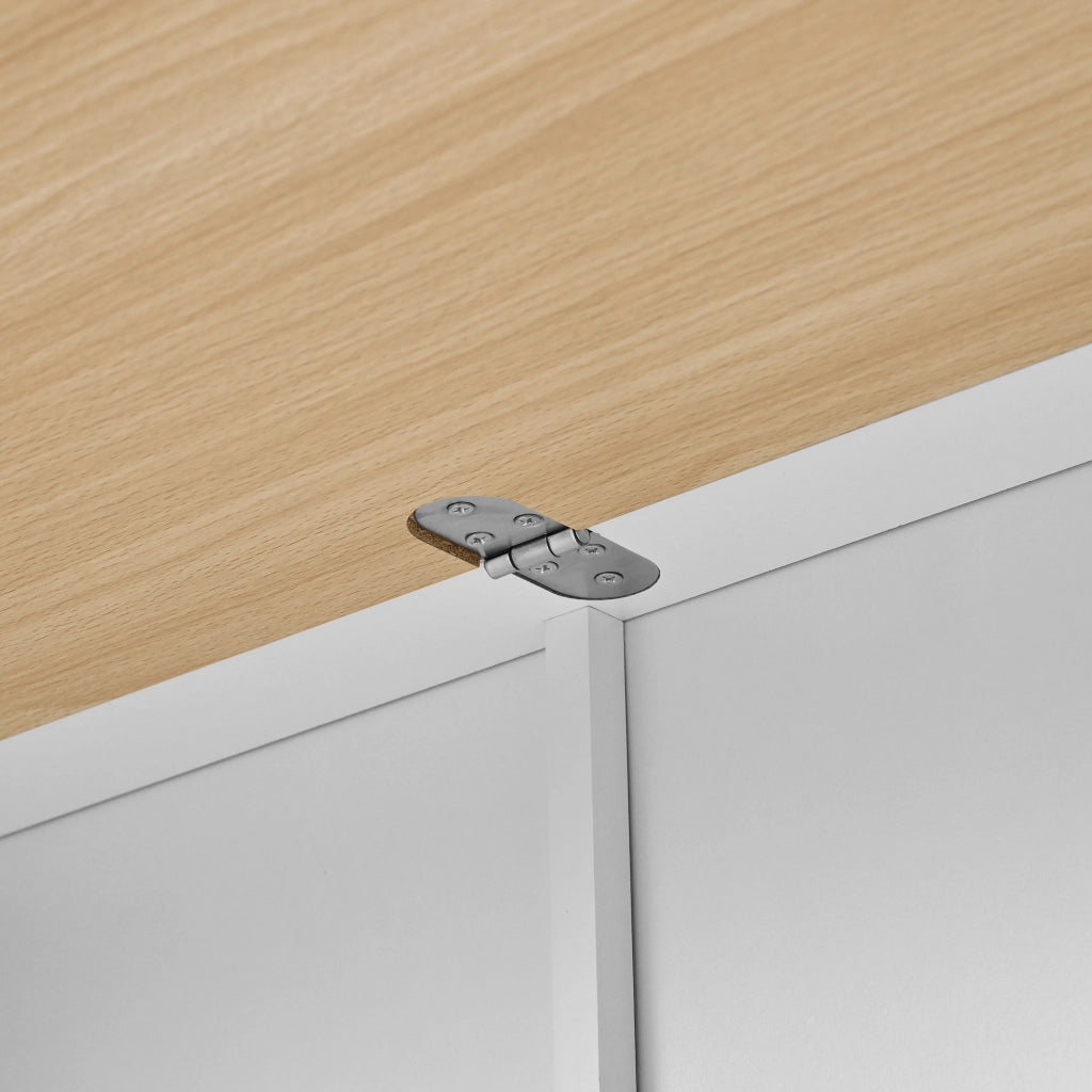 Isola da cucina con piano ribaltabile in MDF e PB bianca