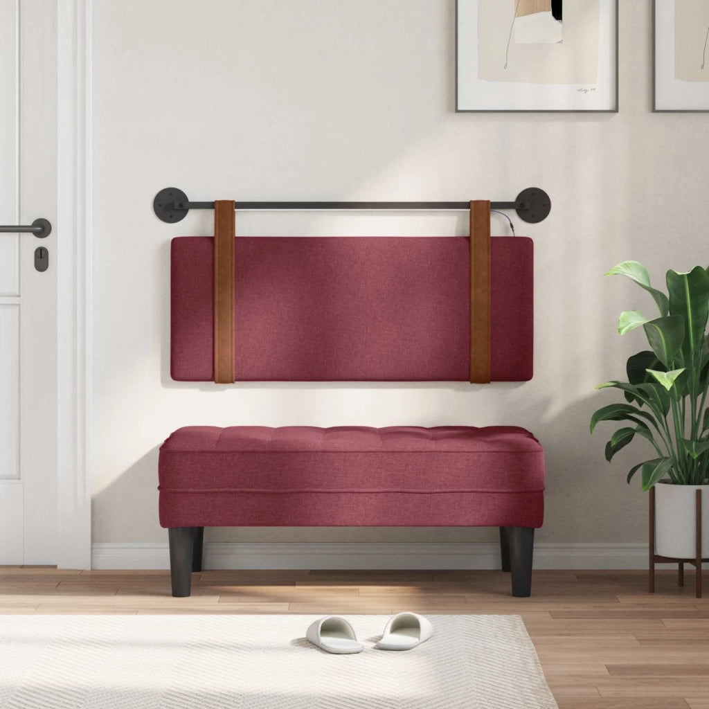 Testiera sospesa Con luce LED Rosso Vino PU Antico 3423897