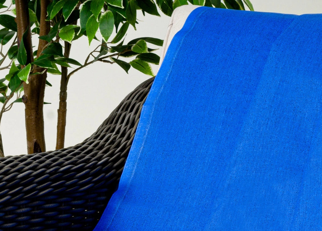 Telo Arredo Granfoulard Copritutto Cotone Made Italy Vari Disegni Arredatutto Copriletto Multiuso - 2 Piazze - Tinta Unita Blu
