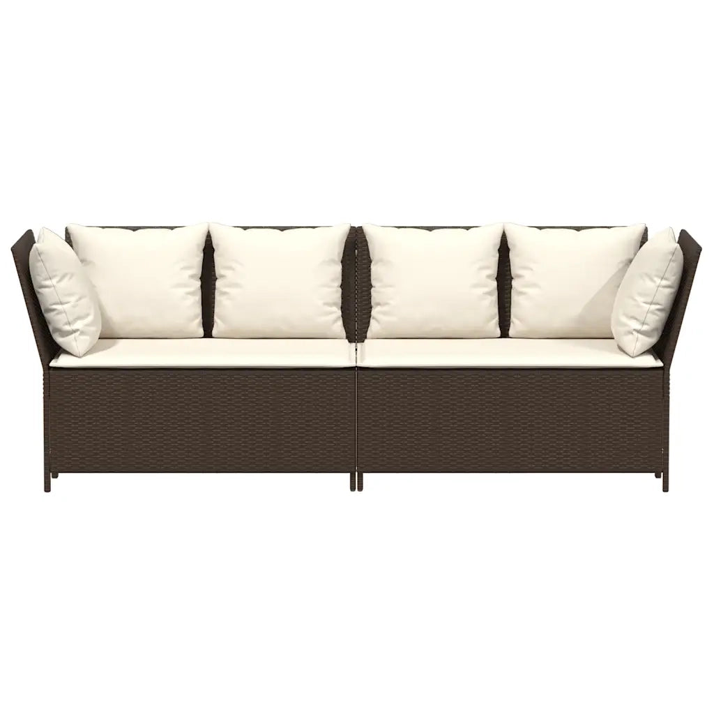 Divano da Giardino con Cuscini in Polyrattan Marrone 4104123