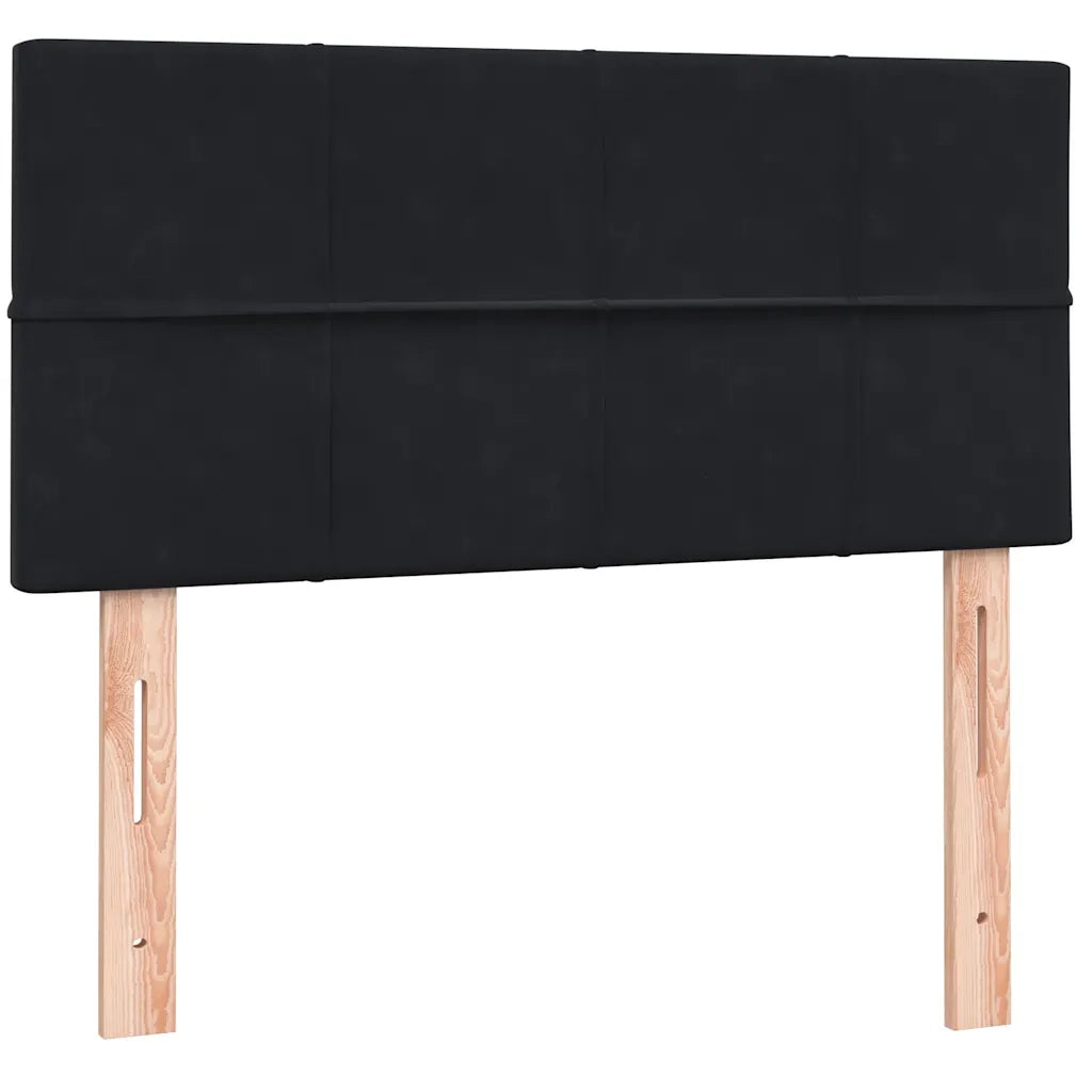 Giroletto a Molle con Materasso Nero 90x210 cm in Velluto