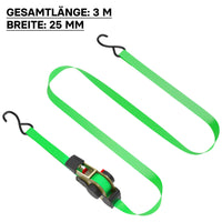 Cinghia di ancoraggio a cricchetto set 4 cinghie di fissaggio 3 m x 25mm 320 daN