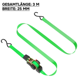 Cinghia di ancoraggio a cricchetto set 4 cinghie di fissaggio 3 m x 25mm 320 daN