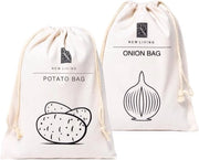 Sacchetto per patate e zucchine | Borsa biologica in cotone | Prodotto ecosostenibile | Borsa per contenere alimenti | 26x38 cm